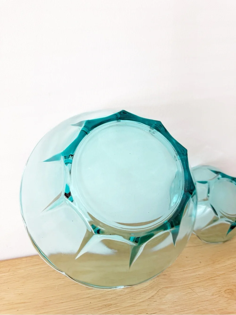 Anchor Hocking Swedish Modern Aquamarine Glass Chip & Dip Dessert Serving Set